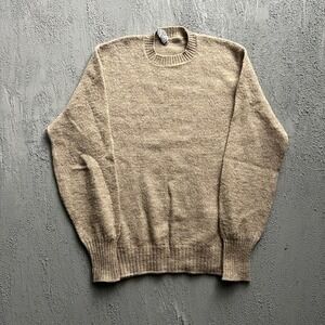 Vintage Penneys Towncraft Mohair Sweater Medium Beige 1960s Crewneck